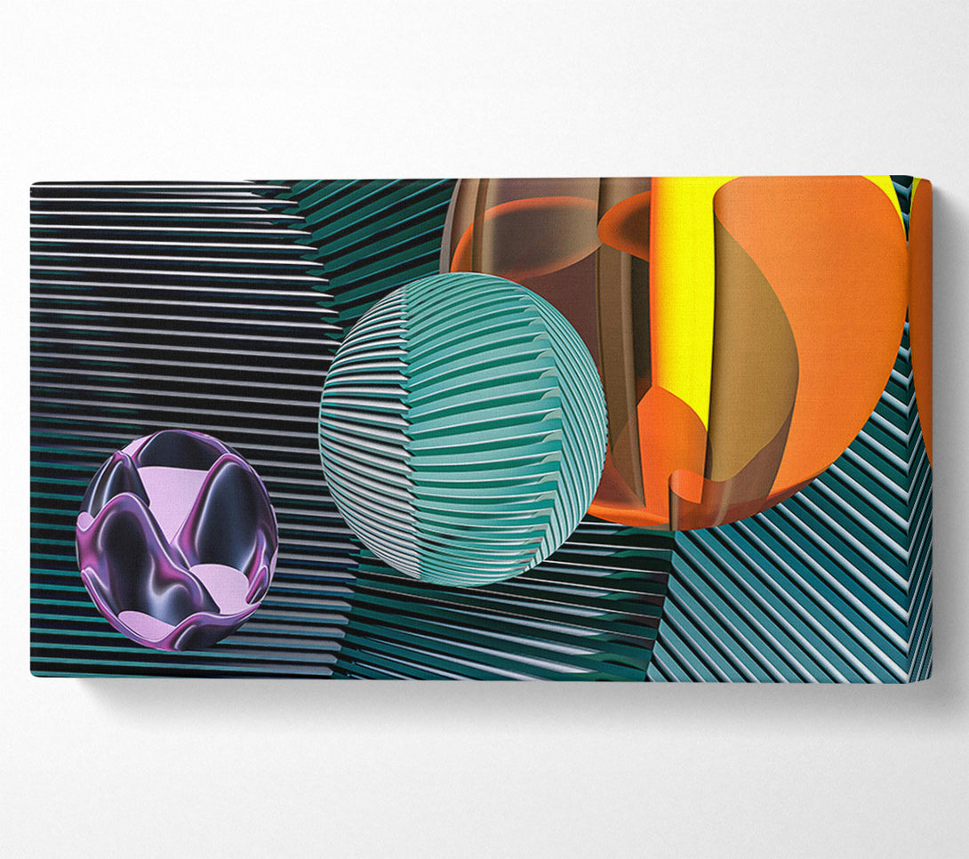  A Canvas Print of Teal Geometric Abstraction Canvas Art