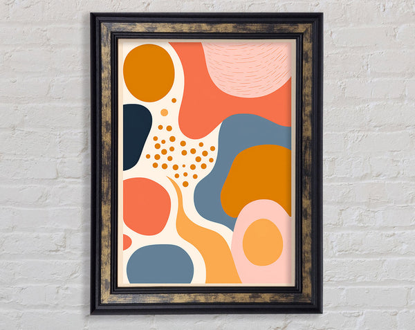 Swirls Of Shapes Primary Framed Print