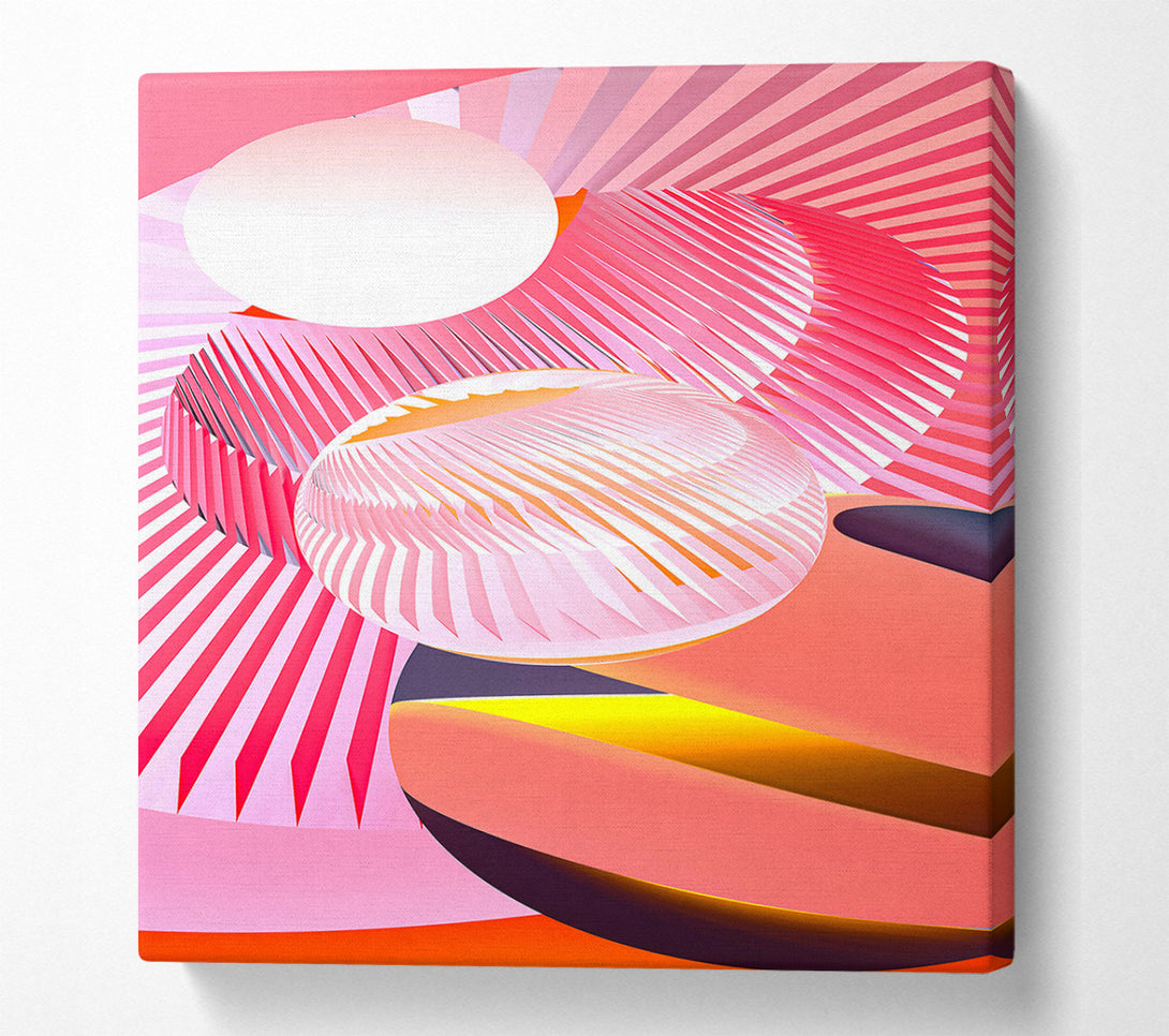  A Canvas Print of Pink Geometric Symphony Canvas Print