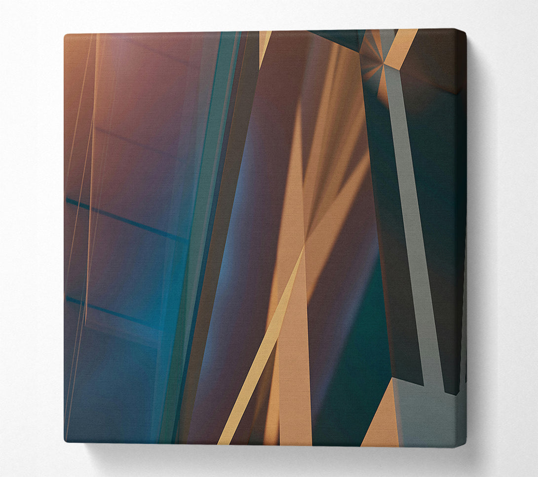  A Canvas Print of Golden Geometric Reflections Canvas Print