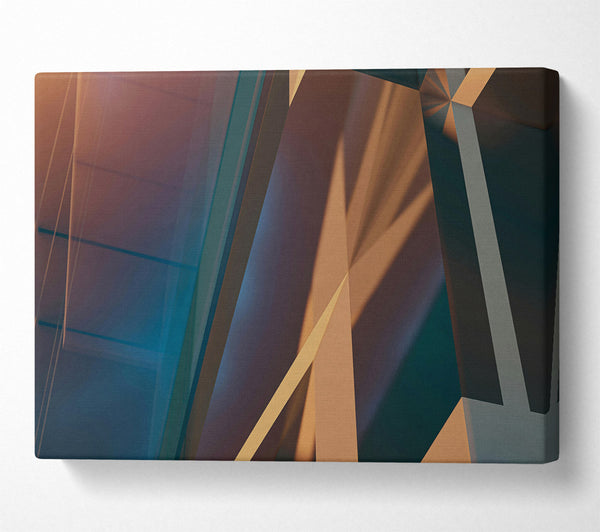  A Canvas Print of Golden Geometric Reflections Canvas Print