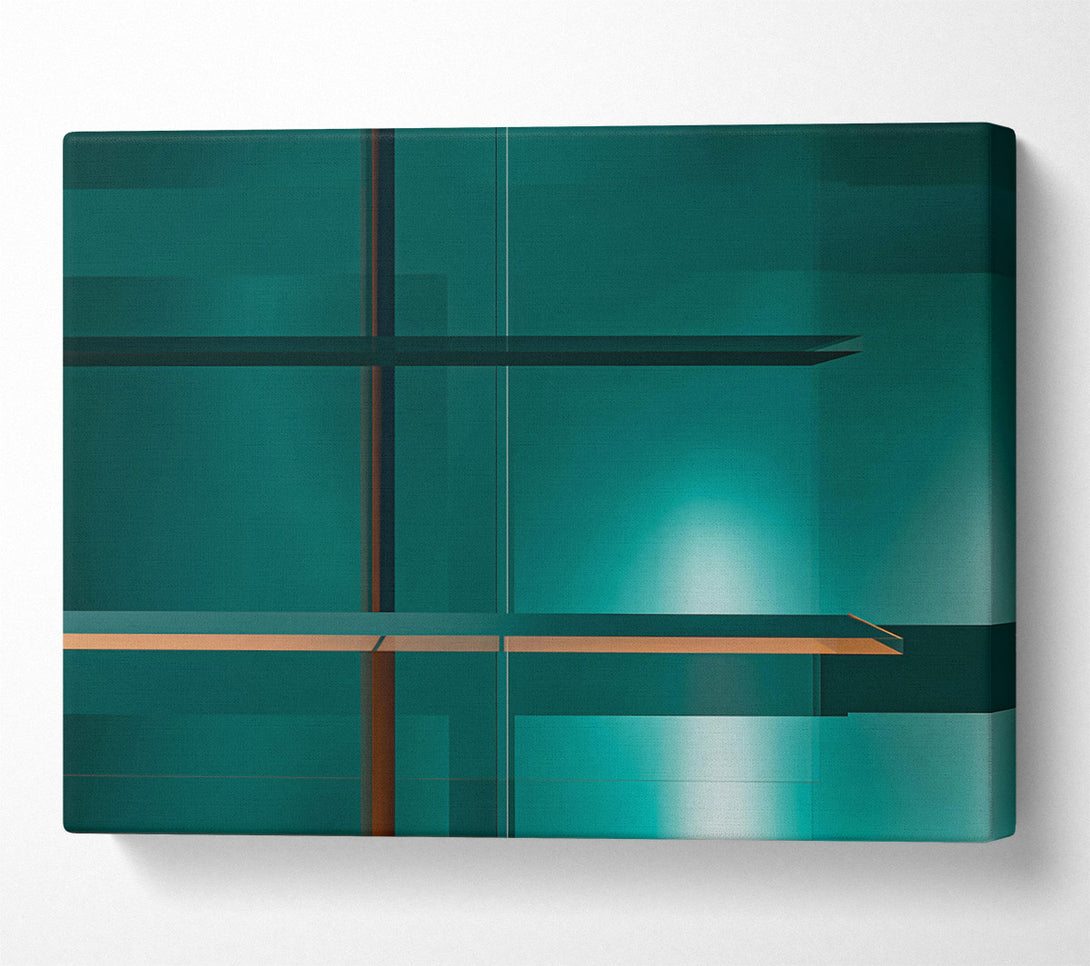  A Canvas Print of Teal Glass Reflections Canvas Wall Art