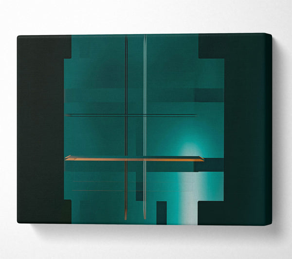  A Canvas Print of Teal Grid Lines Canvas Art