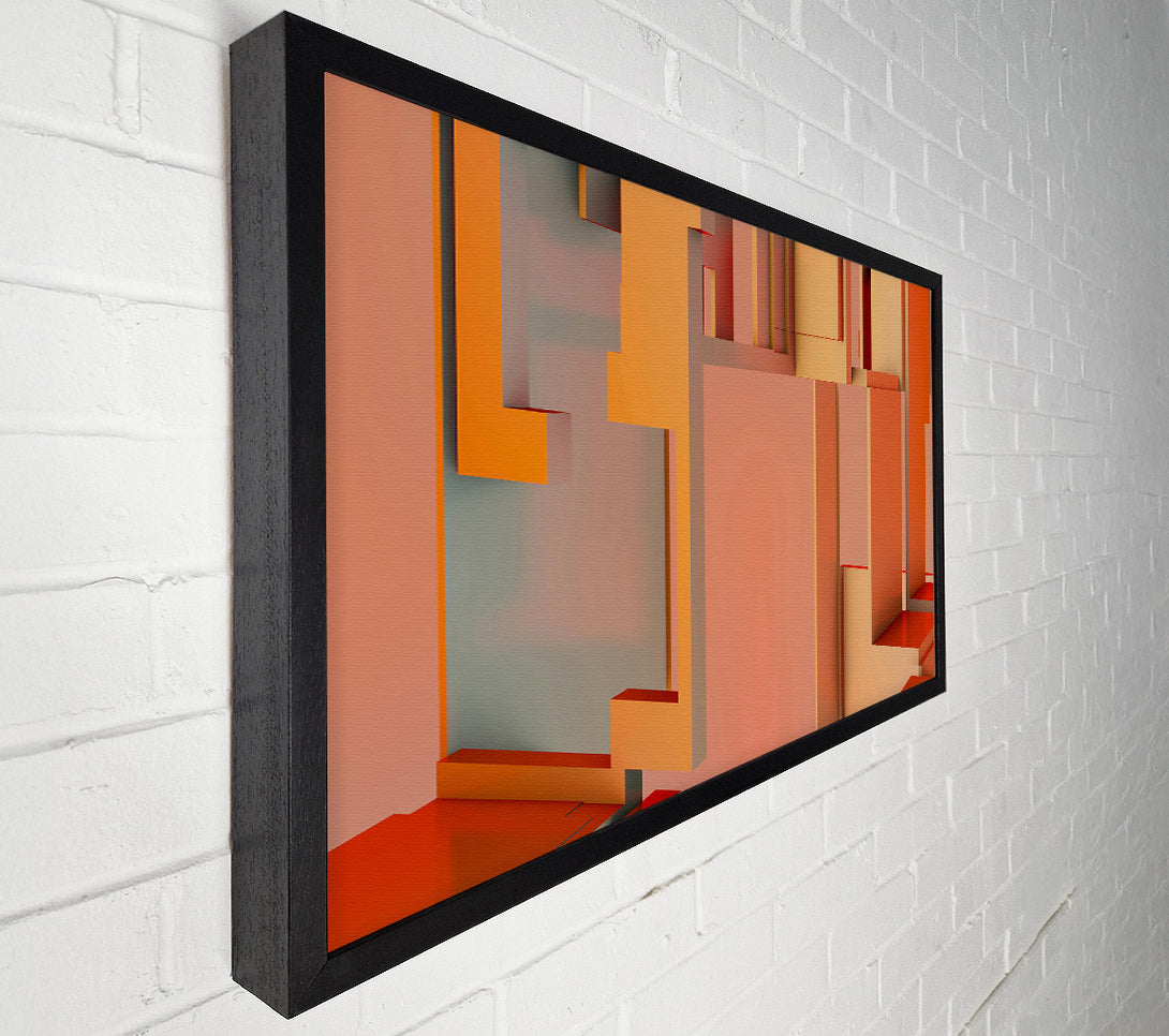  A Canvas Print of Tangerine Geometric Forms Canvas Wall Art