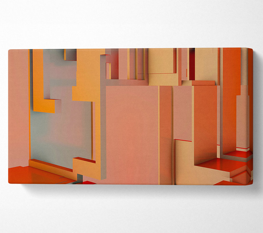  A Canvas Print of Tangerine Geometric Forms Canvas Wall Art