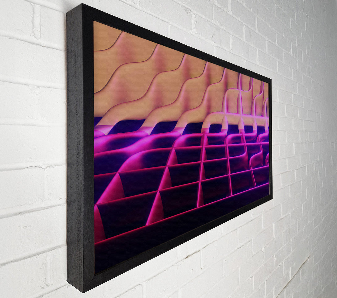  A Canvas Print of Magenta Grid Shift Canvas Print