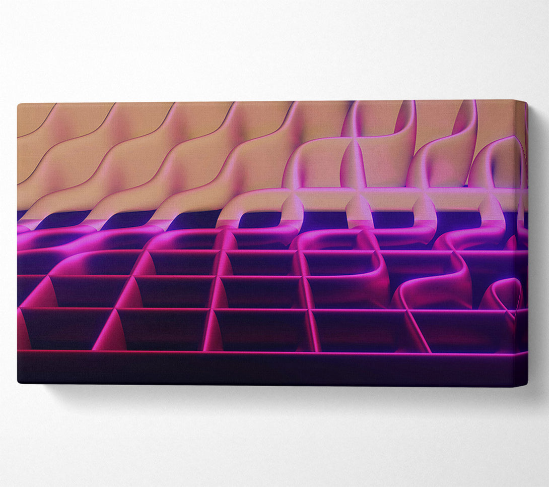  A Canvas Print of Magenta Grid Shift Canvas Print