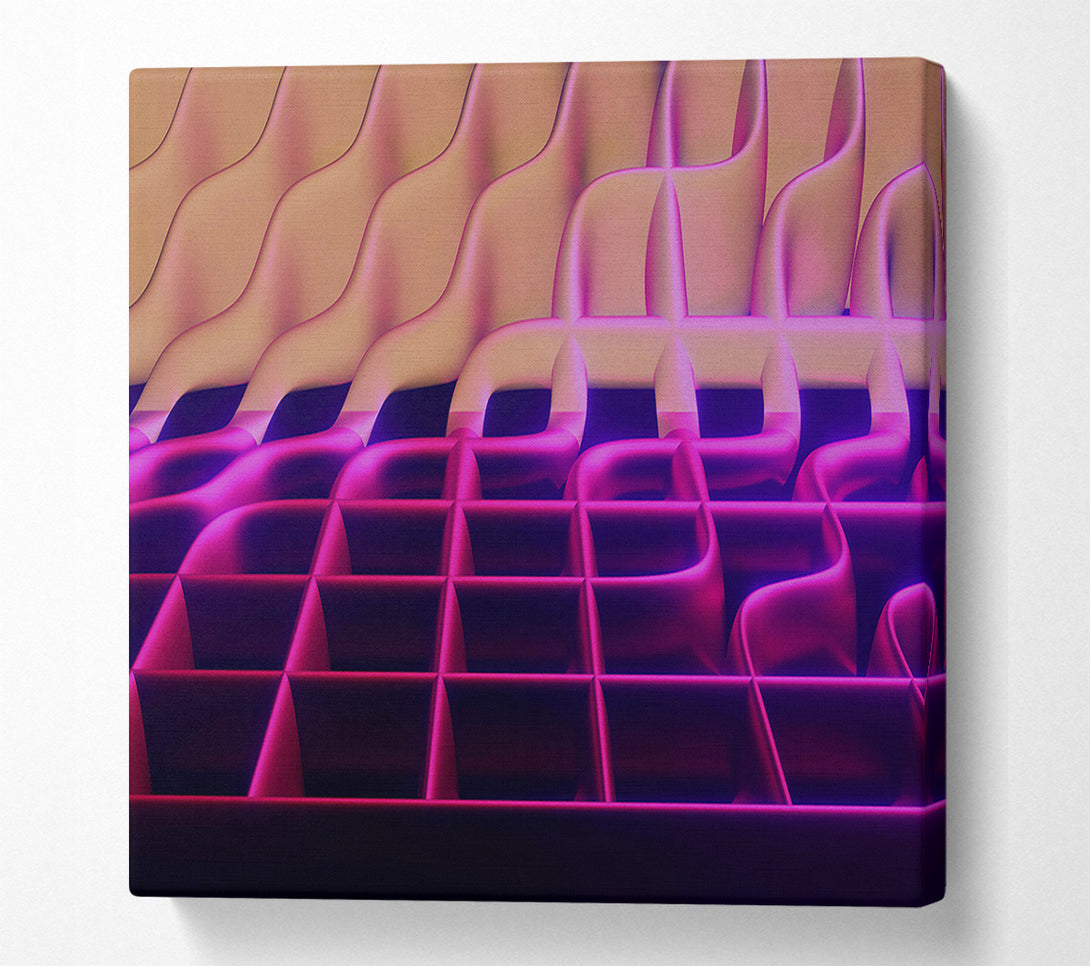  A Canvas Print of Magenta Grid Shift Canvas Print