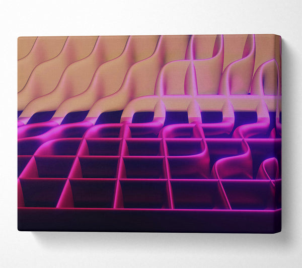  A Canvas Print of Magenta Grid Shift Canvas Print