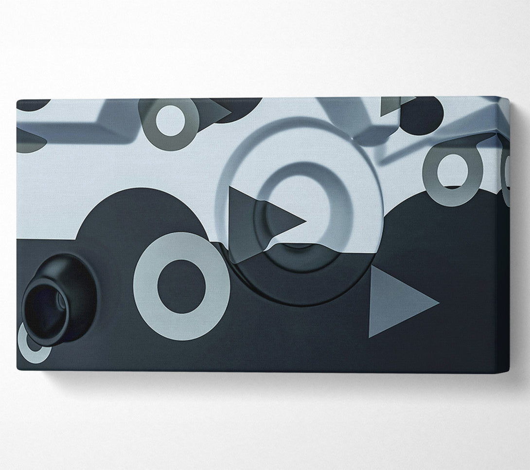  A Canvas Print of Indigo Circular Forms Canvas Art