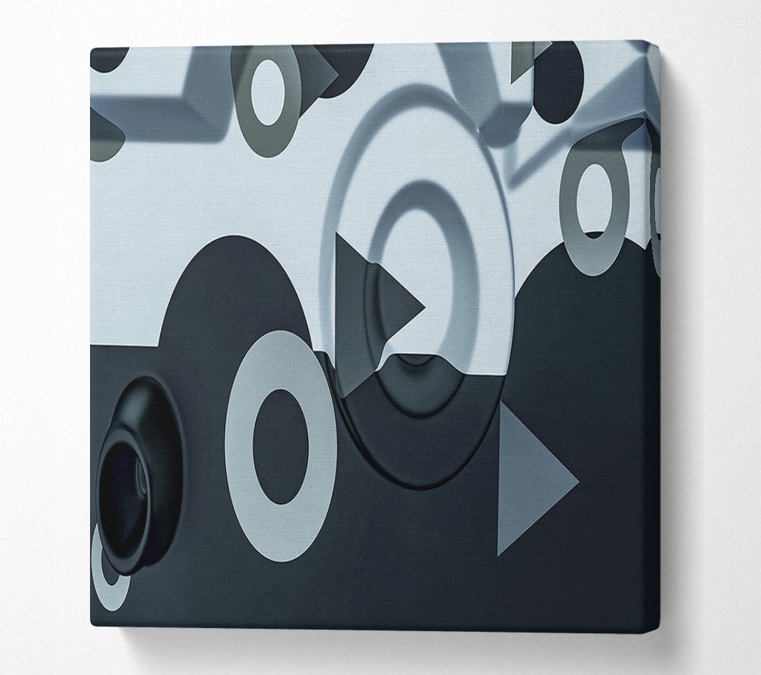  A Canvas Print of Indigo Circular Forms Canvas Art