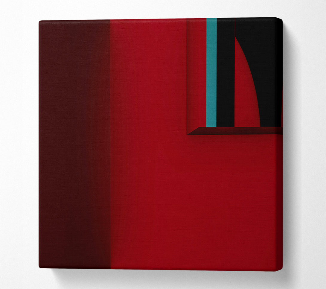  A Canvas Print of Crimson Geometric Form Canvas Wall Art