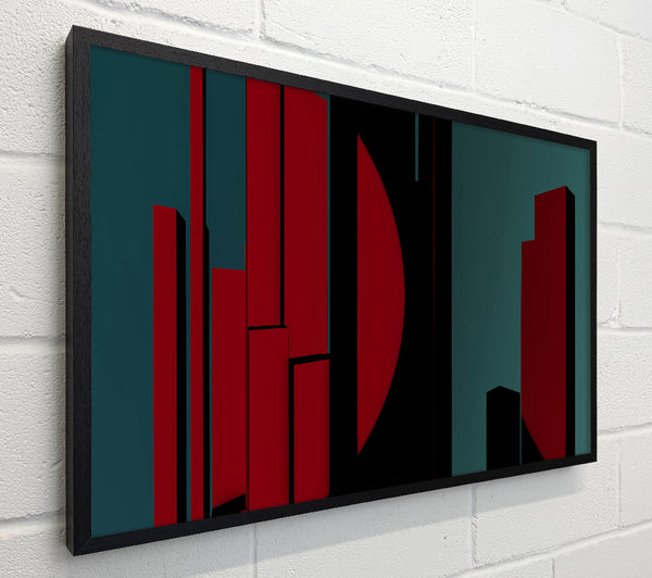 Crimson Cityscape Shadows