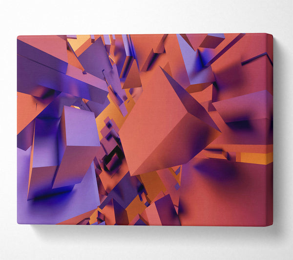  A Canvas Print of Orange Geometric Abstract Canvas Print