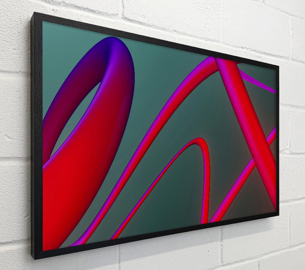 Crimson Curved Lines