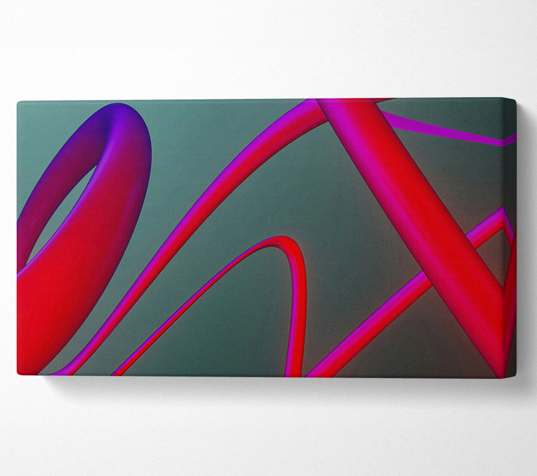  A Canvas Print of Crimson Curved Lines Canvas Art