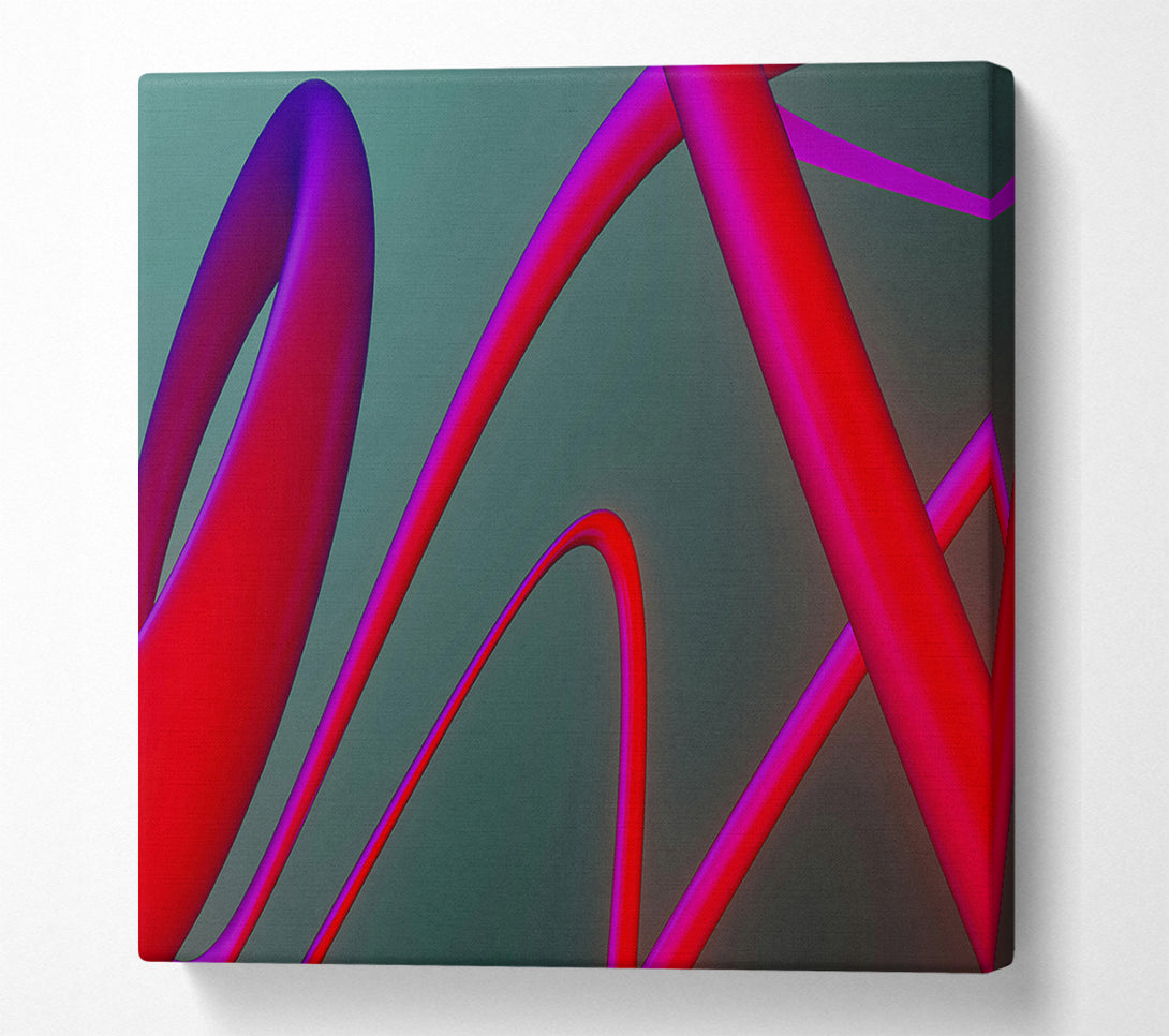  A Canvas Print of Crimson Curved Lines Canvas Art