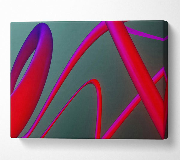  A Canvas Print of Crimson Curved Lines Canvas Art