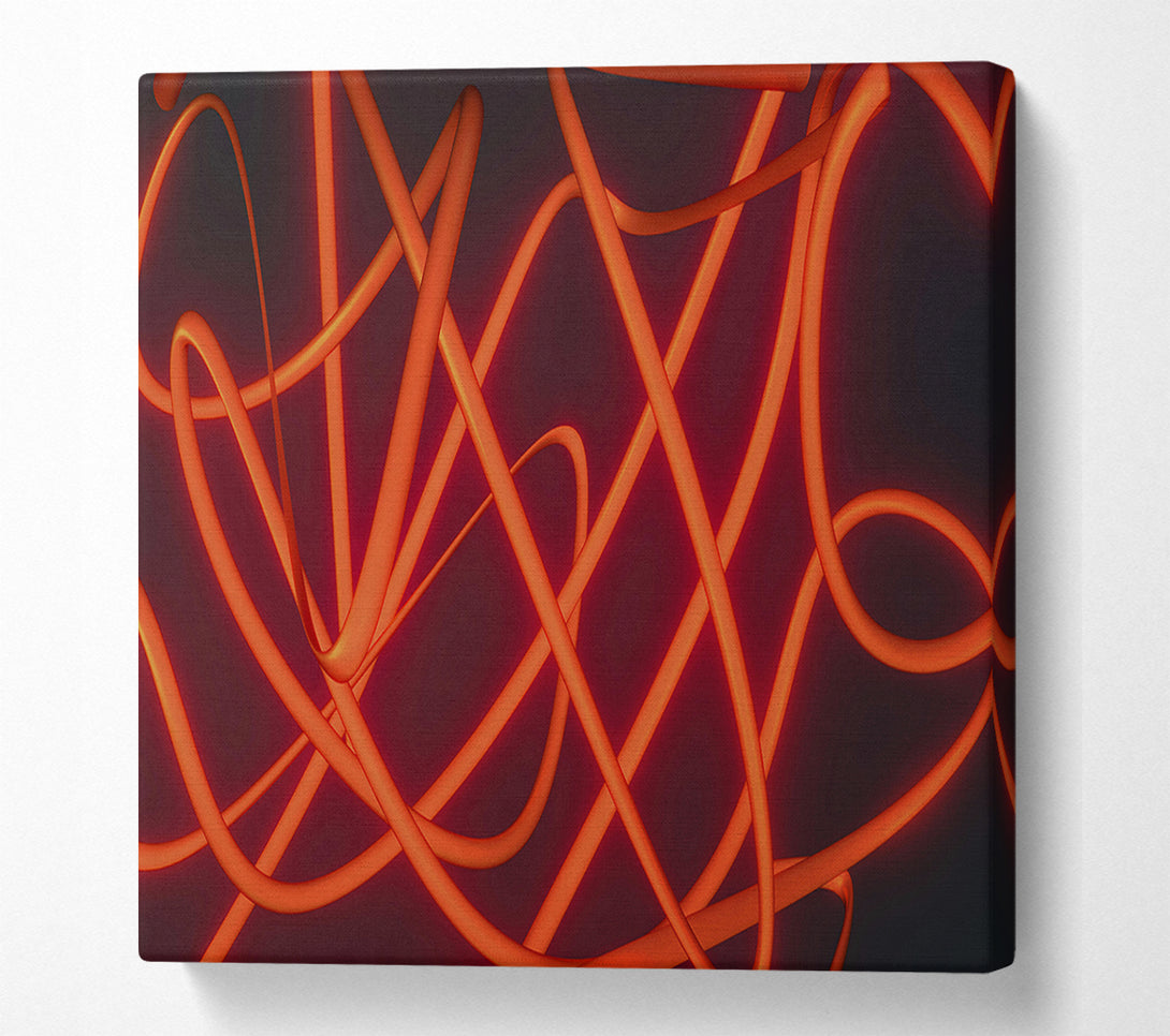  A Canvas Print of Crimson Intertwined Lines Canvas Art