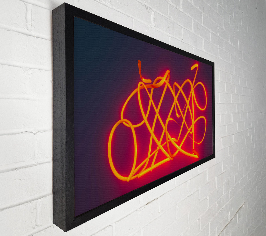  A Canvas Print of Orange Neon Loops Canvas Print