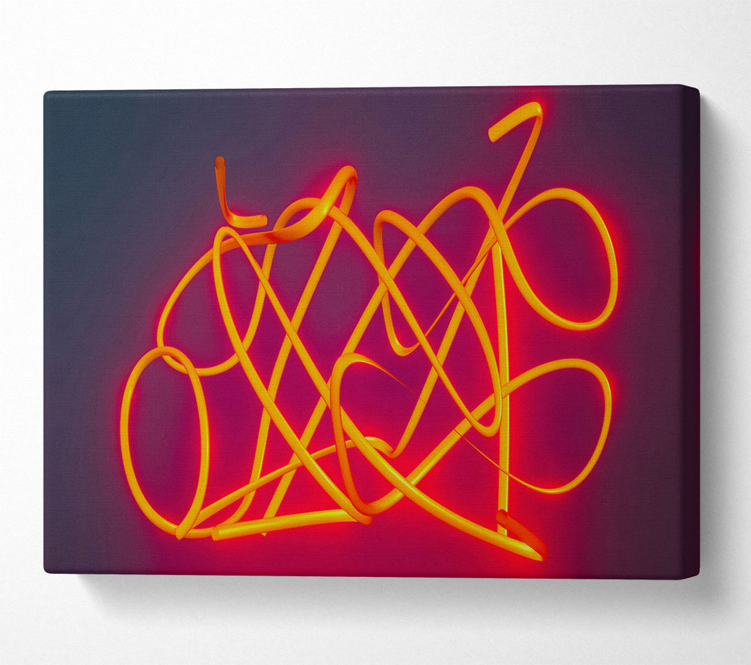  A Canvas Print of Orange Neon Loops Canvas Print