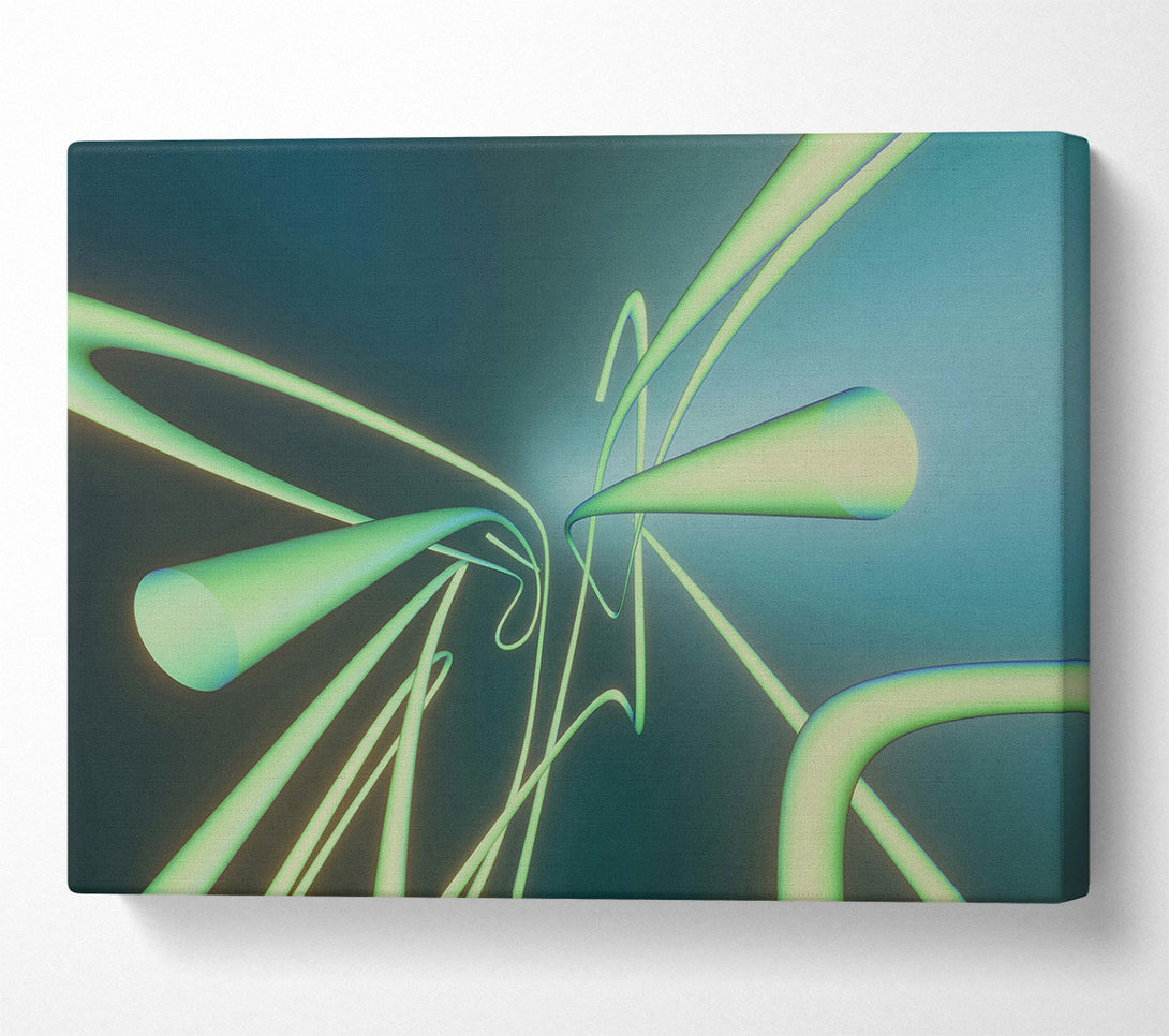  A Canvas Print of Green Abstract Lines Canvas Print