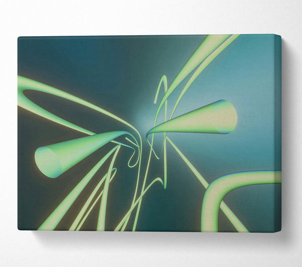  A Canvas Print of Green Abstract Lines Canvas Print