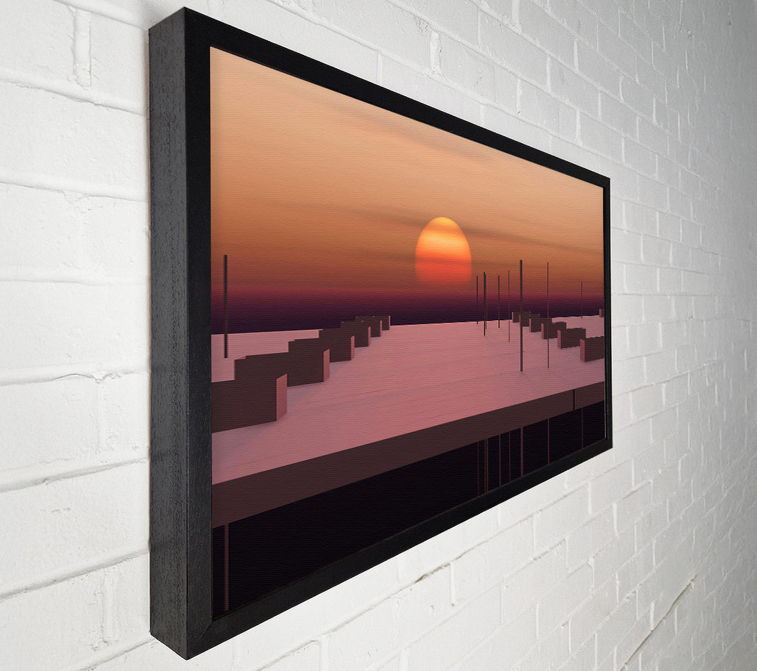  A Canvas Print of Orange Sunset Horizon Canvas Wall Art