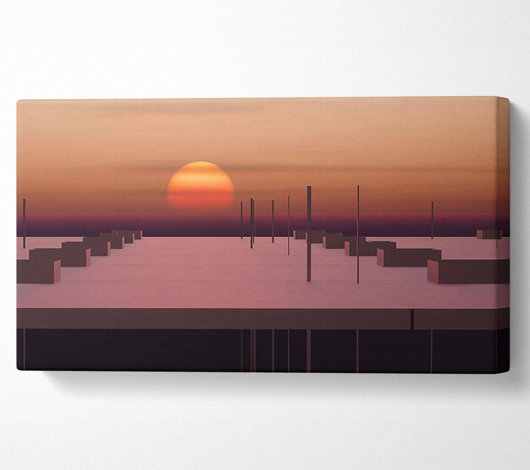  A Canvas Print of Orange Sunset Horizon Canvas Wall Art