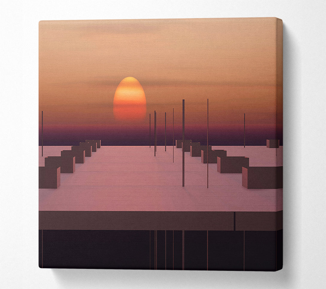  A Canvas Print of Orange Sunset Horizon Canvas Wall Art