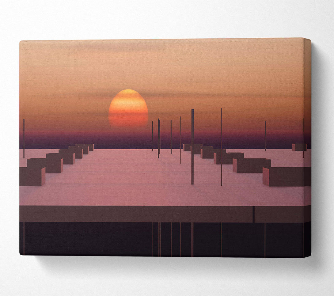  A Canvas Print of Orange Sunset Horizon Canvas Wall Art