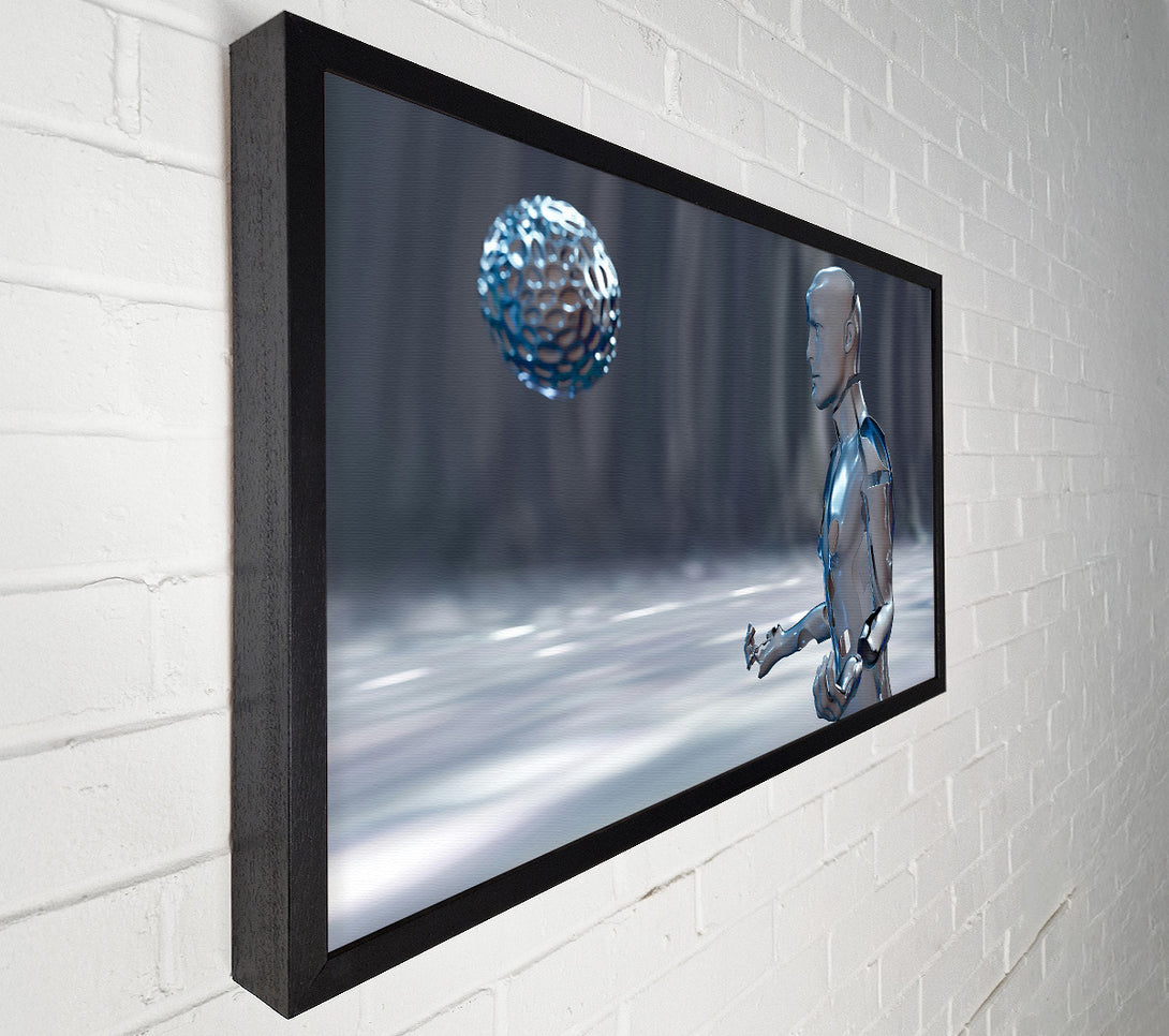  A Canvas Print of Silver Robot Reaching Canvas Wall Art