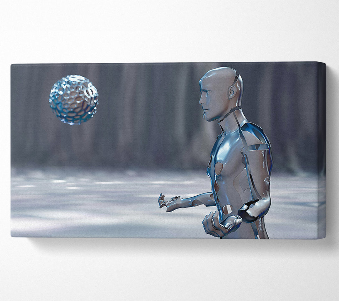  A Canvas Print of Silver Robot Reaching Canvas Wall Art