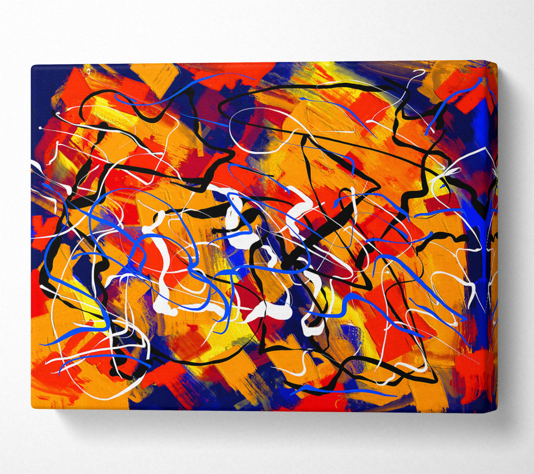  A Canvas Print of Orange Abstract Lines Canvas Print