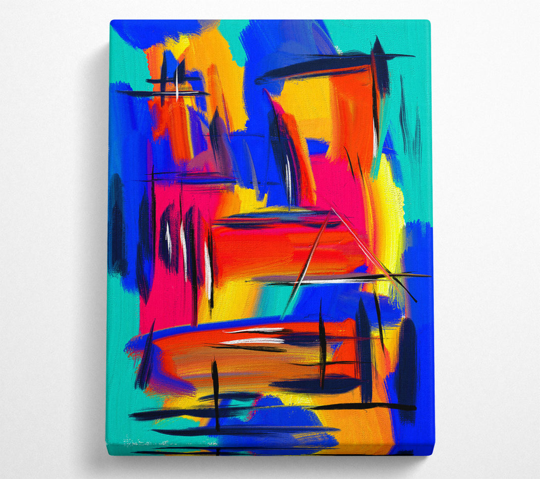  A Canvas Print of Blue Abstract Strokes Canvas Print