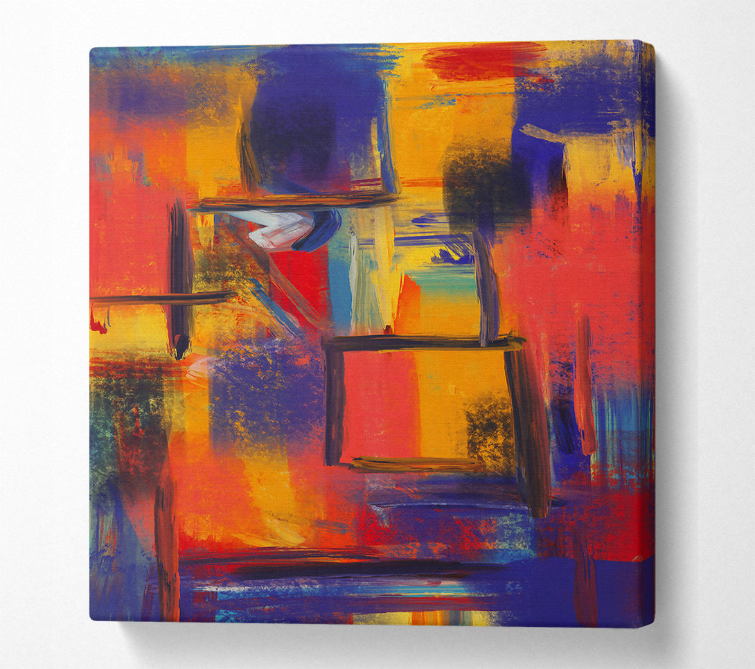  A Canvas Print of Blue Abstract Composition Canvas Print