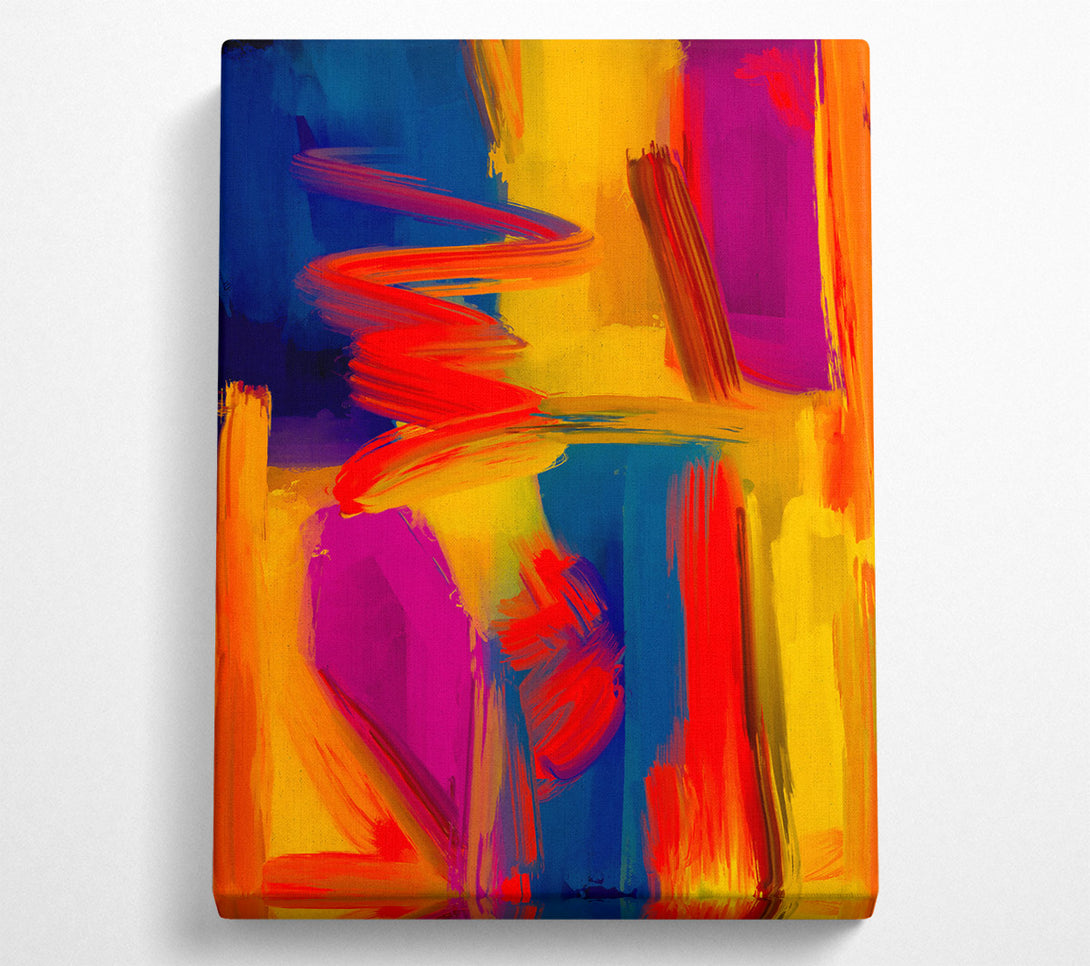  A Canvas Print of Golden Abstract Strokes Canvas Art