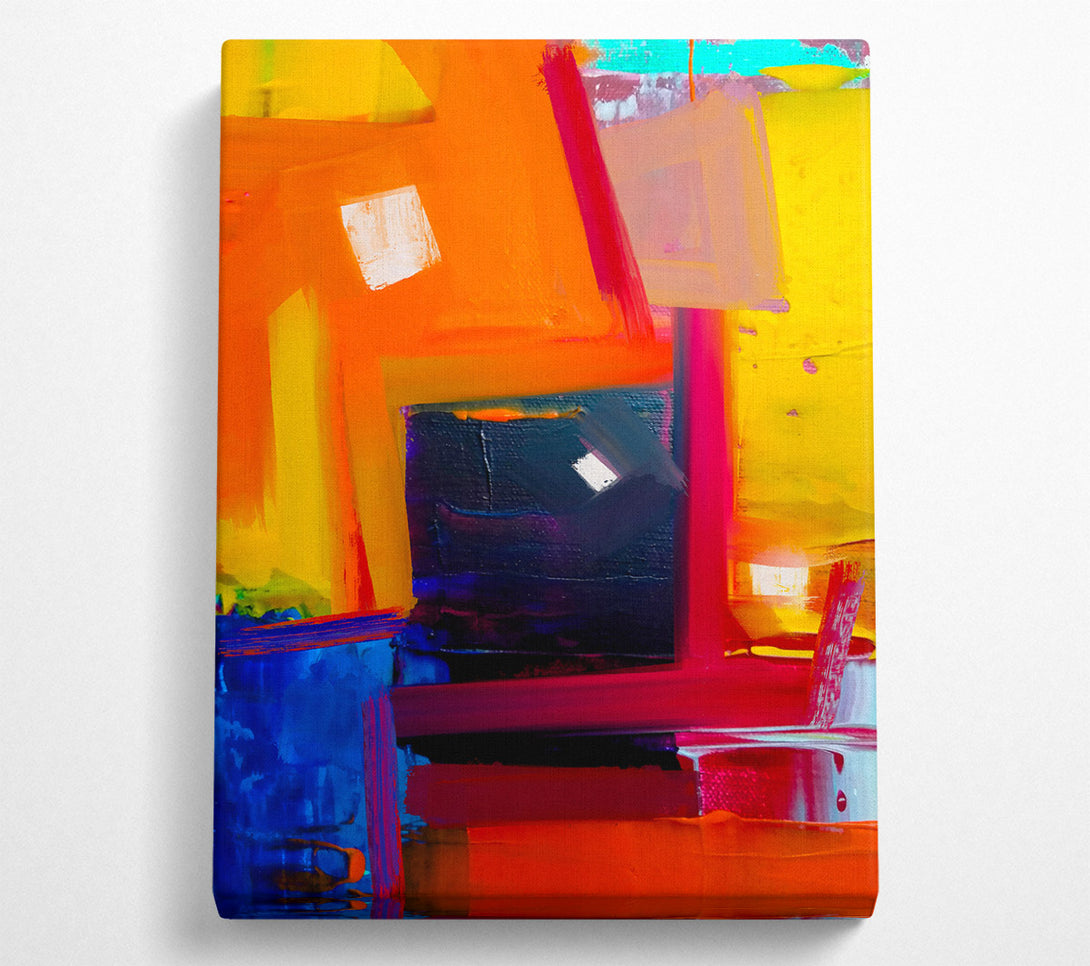  A Canvas Print of Orange Abstract Expressionism Canvas Art