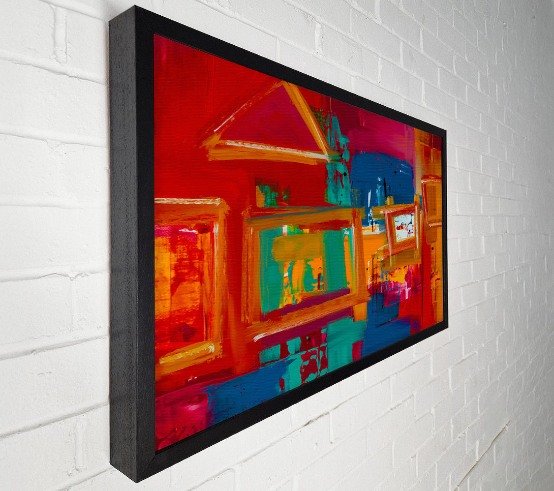  A Canvas Print of Red Framed Windows Canvas Wall Art