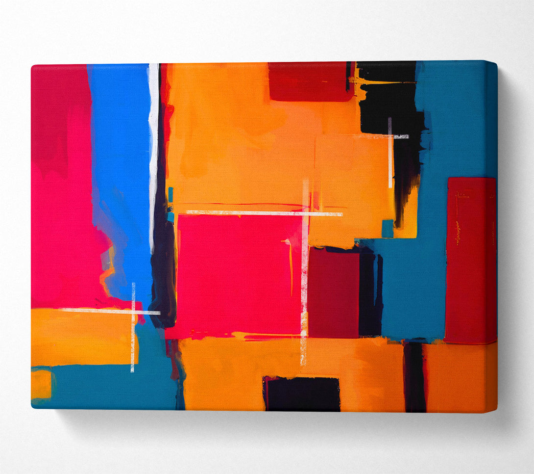  A Canvas Print of Orange Abstract Lines Canvas Print