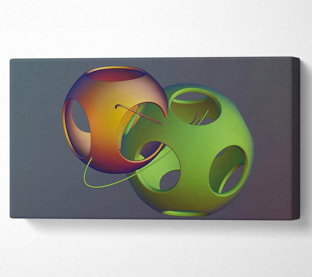  A Canvas Print of Orange Intertwined Spheres Canvas Wall Art