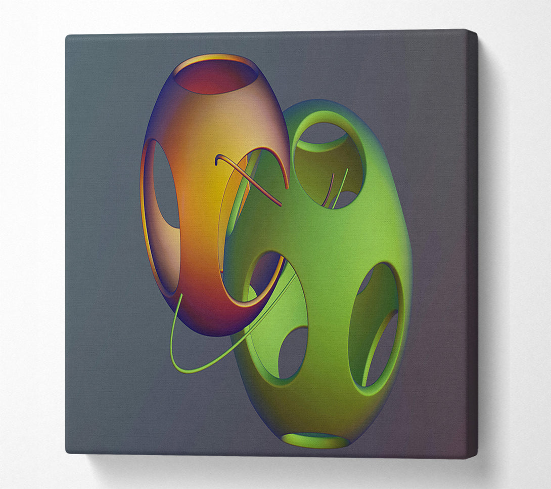  A Canvas Print of Orange Intertwined Spheres Canvas Wall Art