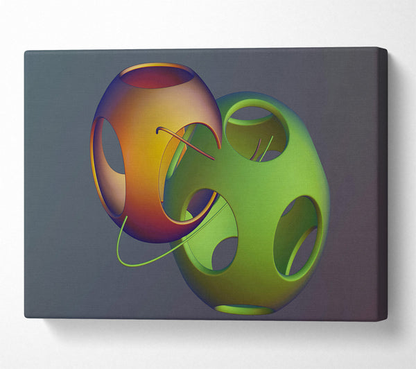  A Canvas Print of Orange Intertwined Spheres Canvas Wall Art