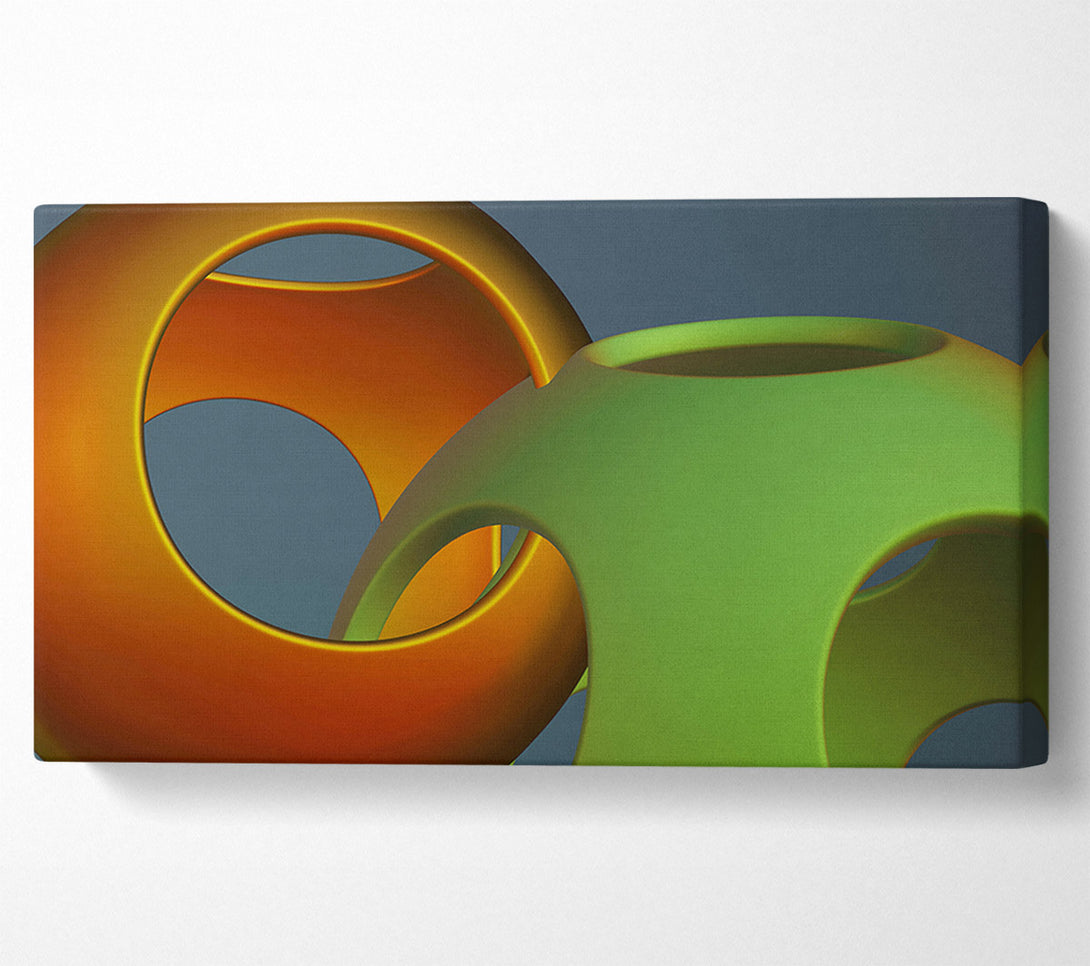  A Canvas Print of Orange Intertwined Forms Canvas Wall Art