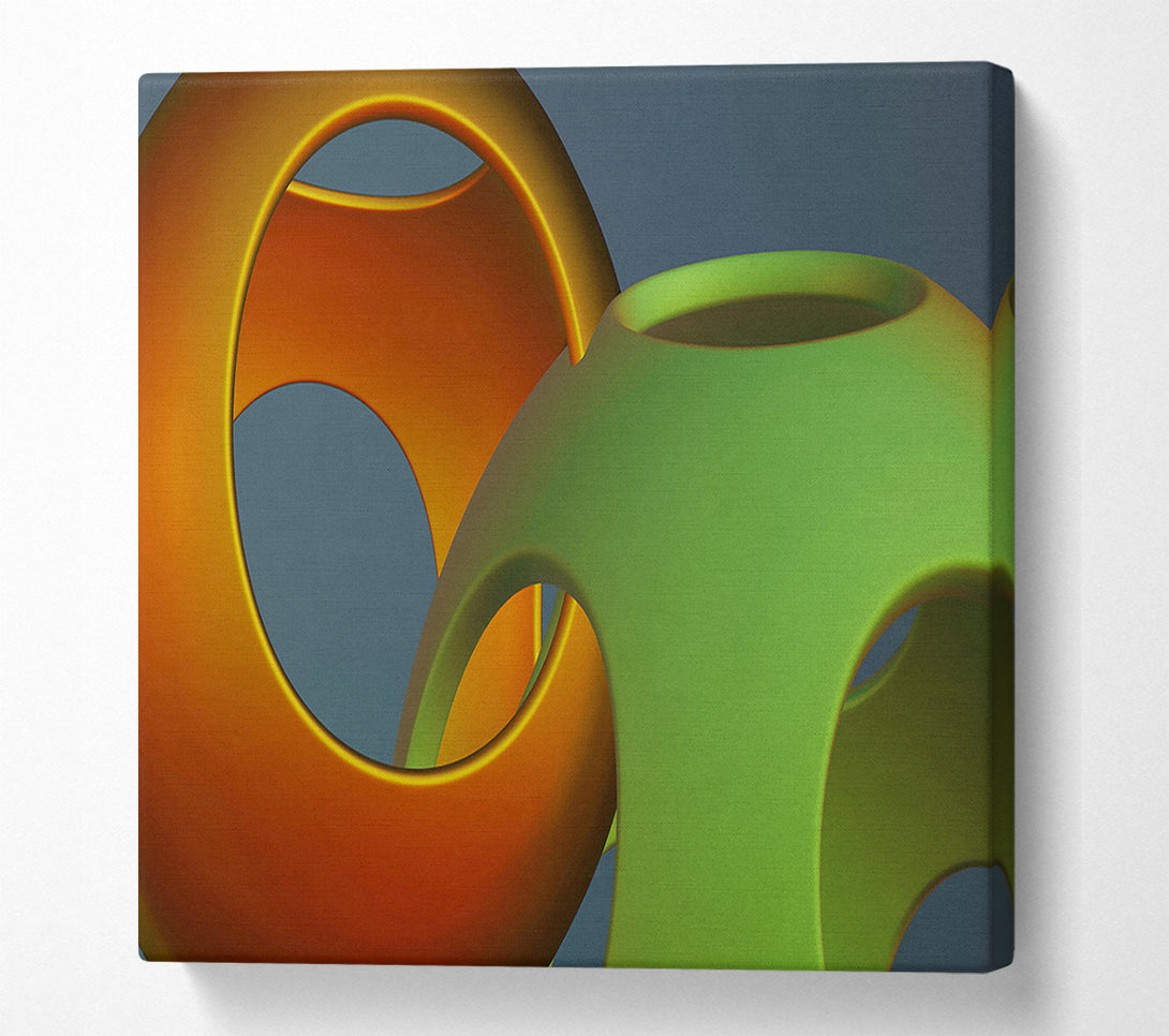  A Canvas Print of Orange Intertwined Forms Canvas Wall Art