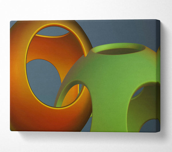  A Canvas Print of Orange Intertwined Forms Canvas Wall Art