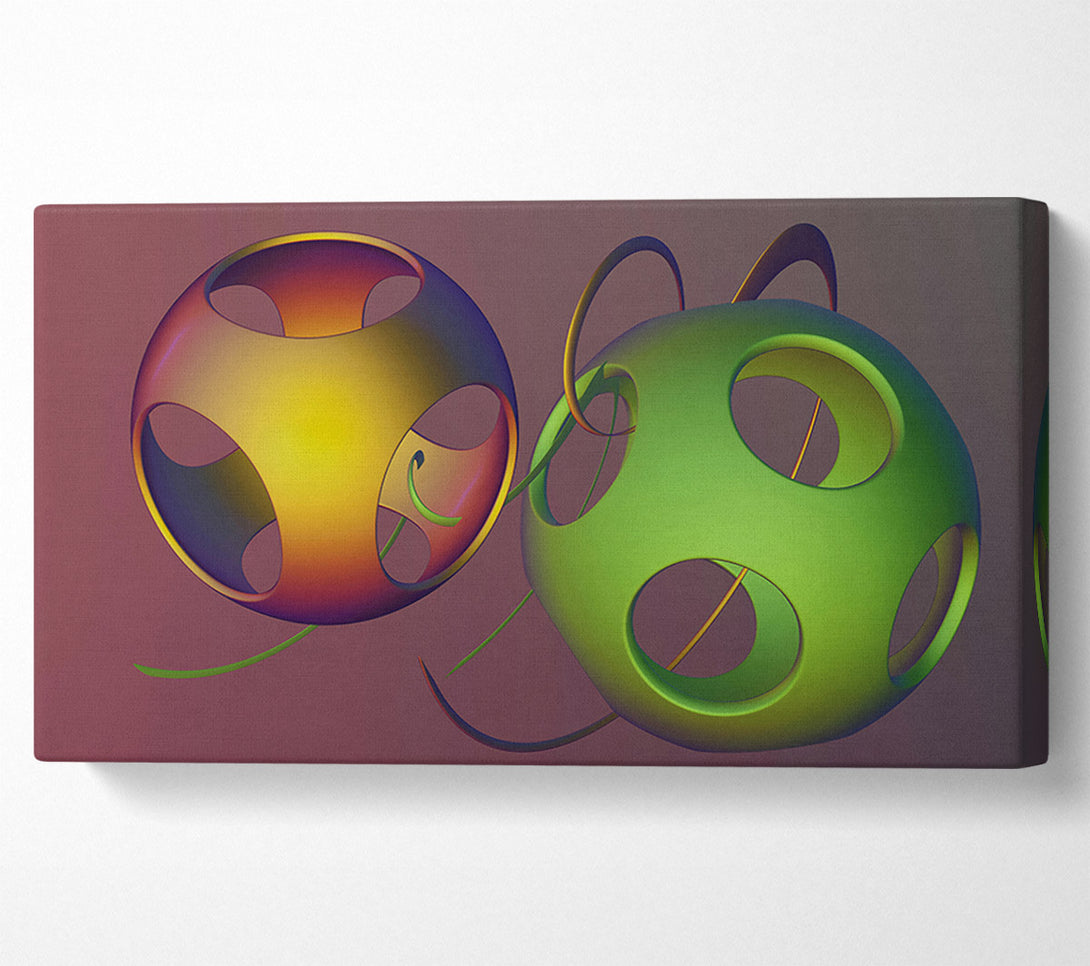  A Canvas Print of Golden Lattice Spheres Canvas Print