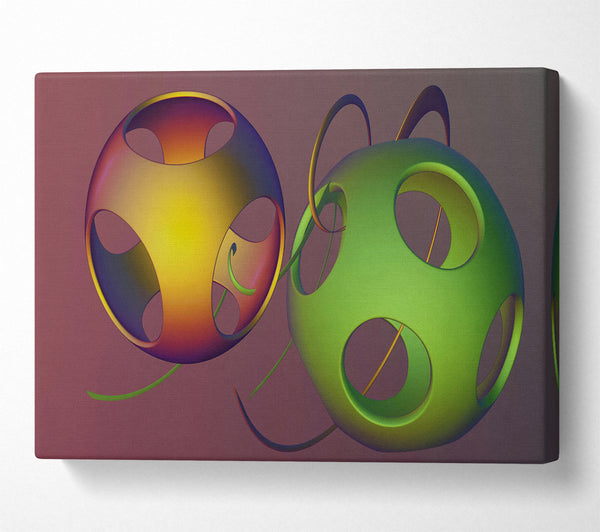  A Canvas Print of Golden Lattice Spheres Canvas Print