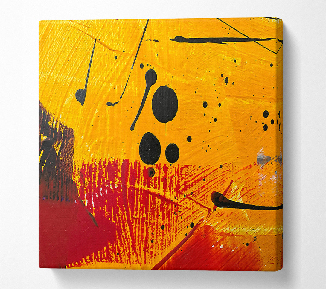  A Canvas Print of Golden Abstract Splatter Canvas Art