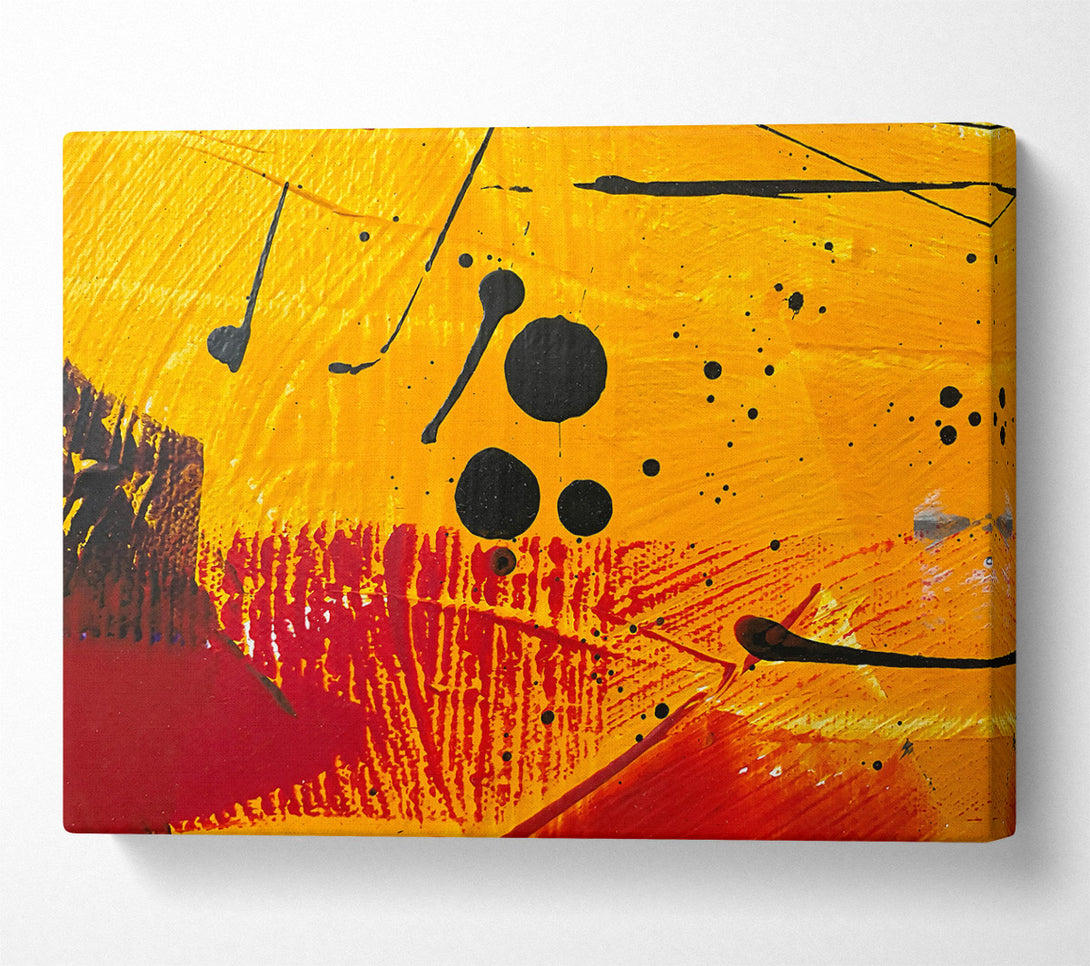  A Canvas Print of Golden Abstract Splatter Canvas Art